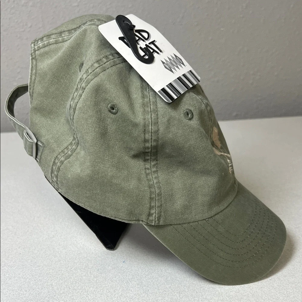 Olive Green Baseball Cap with Fork & Spatula Embroidery